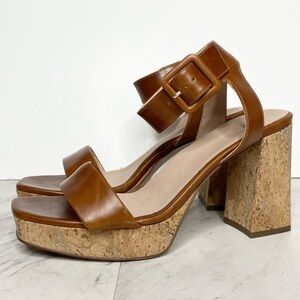 27 Edit Jaselle Brown Leather Heeled Sandal 9 1/2 M